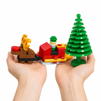 Ensemble de blocs de construction de train de Noël personnalisé, jouet de construction STEM personnalisé, briques DIY OEM, kit de modèle de vacances, cadeau pour enfants
