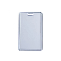 Porte-cartes d'identité en plastique dur noir à double usage Porte-badge horizontal vertical pour lanière Double face-tient 2 cartes