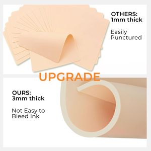 Da tập luyện xăm hình chuyên nghiệp, thương hiệu FANCY, dày 3mm, kích thước 8 x 6 inch, gói 10 miếng, đóng gói riêng lẻ, dụng cụ tập luyện trang điểm bán vĩnh viễn - Product Image 4