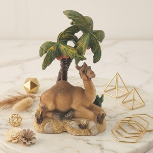 Statue de chameau et de cocotier en résine faite à la main et peinte à la main, décoration d'intérieur, sculpture 9x6x13cm - Product Image 1