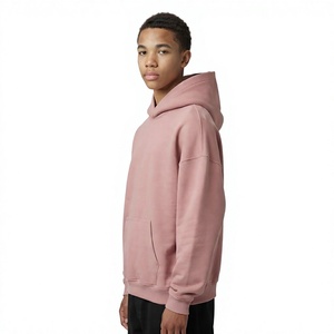 Men's Oversized Hooded Pullover Sweatshirt Solid Color Fleece Casual Streetwear with Front Pocket Autumn Wear - Product Image 4