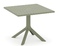 Table carrée minimaliste d'extérieur respirante, table de terrasse de jardin, table à manger en plastique imperméable et résistante au soleil