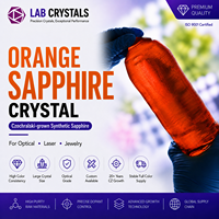 Saphir CZ de laboratoire cultivé par la méthode Czochralski, Corindon Orange, Cristal de Saphir, Pierre précieuse de laboratoire, Vente en gros