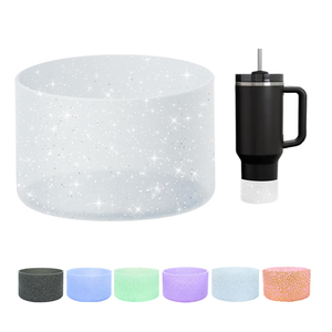 Custom Bling Anti-Slip Sleeve Bottom <b>Cover</b> for Tumbler Flask Water Bottle 12-40oz Cup Sleeve Protective Glitter Silicone <b>Boot</b> - Product Image 1