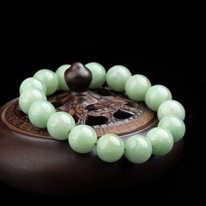 Jadeíta Natural de Myanmar, Cuentas Circulares de Color Verde Claro, Collares de Jade, Venta al por Mayor, Diseño Original C045 - Product Image 1