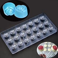 KK561 Diy buatan tangan 3D bunga mawar permen plastik cetakan coklat bunga mawar cetakan kue