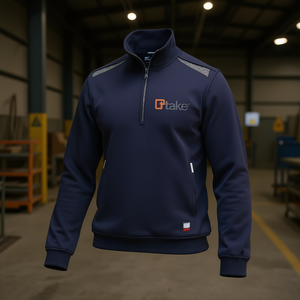 Sweat-shirt Ttake Regular Workwear gris taille L avec fermeture éclair à moitié - Product Image 3
