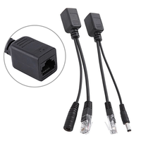 Doonjiey 2pcs RJ45 PoE Adapter Injector Splitter Cable Kit Passive DC Male LAN Ethernet Power for IP Communication Cables