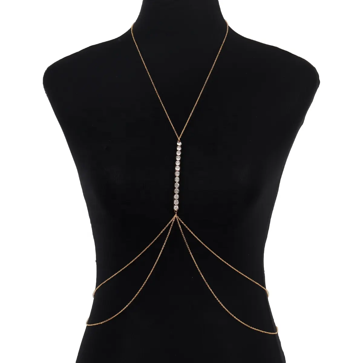 Women's Chest Accessories Fashionable And Exquisite Jewelry Chest Chain Body Chain Temperament Diamond Inlaid Alloy Sexy Opp Bag