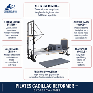 Lit de Pilates demi-hauteur en bois d'érable blanc, ensemble cinq pièces pour studio de fitness personnel, salle de sport et entraînement à domicile P9A - Product Image 3