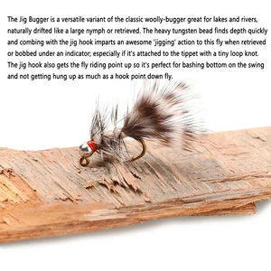 Tungsten Jig bugger tan nhanh chìm ướt Euro Nữ Thần Grizzly yên hackle Streamer leeches Trout steelhead Bass câu cá ruồi - Product Image 4