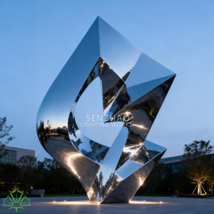 งานศิลปะเชื่อมโลหะเซนเจา ดีไซน์ขัดเงา ประติมากรรมโลหะสแตนเลสสมัยใหม่ - Product Image 2