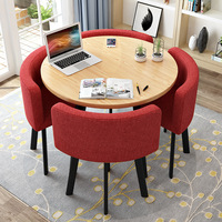 Ensembles de tables à manger modernes en gros, 4 ou 6 chaises, table à manger en bois, table de restaurant, table de café, table de conversation