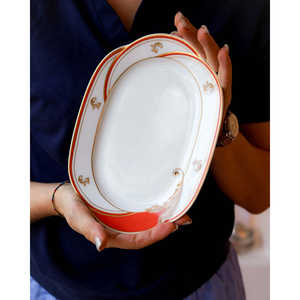 Set di Stoviglie di Lusso Richard Ginori Nuvola, 12 Pezzi, Motivo Iris Dorato in Rilievo, Kit Tazze in Melamina 0g per Hotel - Product Image 6