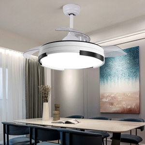 Âm nhạc trong nhà LED RGB ánh sáng có thể thu vào điện 42 inch 3 ABS Lưỡi quạt trần với loa răng Xanh - Product Image 2