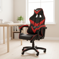 Chaise de jeu PC ergonomique en gros, chaise de jeu confortable en cuir style course