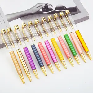 Factory direct sales into the oil crystal pen, top drill empty rod metal pen custom, DIY can customize a variety of colors