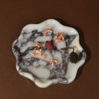 Plateau en marbre naturel de luxe à veines violettes, plat de rangement décoratif en pierre pour la décoration intérieure du Majlis Ramadan, taille personnalisée disponible