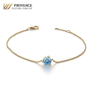 <span class=keywords><strong>Pulsera</strong></span> de <span class=keywords><strong>Oro</strong></span> de 10k y <span class=keywords><strong>14k</strong></span> Personalizada de Provence Jewelry, Pulseras de Cadena Clásicas de Moda, <span class=keywords><strong>Pulsera</strong></span> de Diamantes Azules de Laboratorio de 0.5-5 Quilates para Chica - Product Image 1