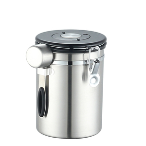 RCP Edelstahl Vakuum Lebensmittel Lagerung luftdicht schwarzer Tee Lebensmittel Kaffeebohne Zucker Metall Glas Kanister Sets mit Scharnier - Product Image 6