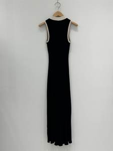 Blusa de Punto sin Mangas con Cuello en V Profundo, Diseño de Bloques de Color, Control de Abdomen, Ajuste Regular, Estilo Vintage Francés para Mujer - Product Image 3