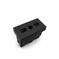 Module de prise de sol modulaire noir et blanc standard avec mise à la terre, pour bureau/table, PC + laiton, 250V 16A, pour usage commercial