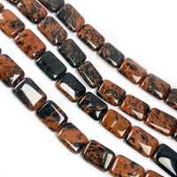 Manik-manik Batu Permata Bentuk Persegi Pipih Polandia Grosir, Aventurin Multi Agate untuk Pembuatan Perhiasan DIY, Bahan Gelang Manik-manik