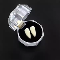 Dents de vampire crocs avec adhésif Halloween horreur fausses prothèses dentaires mascarade Cosplay accessoires décoration de fête 13/15/17/19mm