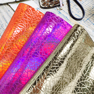30*135cm Metallic Holographic Broken Mirror Embossed PU Faux <strong>Leather</strong> Fabric Synthetic <strong>Leather</strong> <strong>for</strong> Shoe/Bag/Handbag/<strong>DIY</strong> - Product Image 4