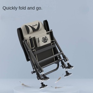 Silla <span class=keywords><strong>de</strong></span> <span class=keywords><strong>Pesca</strong></span> Plegable Reclinable Multifuncional Portátil <span class=keywords><strong>de</strong></span> Acero al Carbono con Soporte para Lámpara para <span class=keywords><strong>Pesca</strong></span> en Balsa y al Aire Libre - Product Image 5