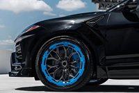 Jantes en alliage d'aluminium pour voiture automatique de 21, 22, 23, 24 pouces avec disque aérodynamique décoratif de couleur bleue pour Lamborghini Urus