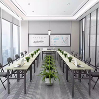 Table de bureau pliante pas chère en gros, mobilier de bureau à domicile, bureau d'ordinateur pour salle de classe, salle d'étude, salle de réunion