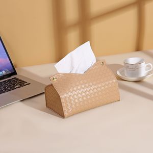 Boîte à mouchoirs en cuir de qualité supérieure, design matelassé blanc, autoportante, imperméable, multi-usage pour salon et salle de bain - Product Image 4