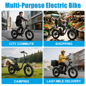 Vélo pliant de livraison de nourriture KETELES KF9 20 pouces, batterie lithium 48V 23Ah, 7 vitesses, avec panier avant KF9 pour organiser les affaires - Product Image 2