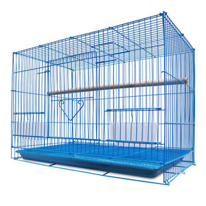 Yeni Fabrika Doğrudan Satış Büyük Dikdörtgen Metal Tel Katlanır Kuş Kafesi Kanarya Üretim Kuş Kafesi Sağlam Tavuk Kafesi Mavi - Product Image 1