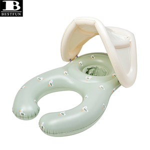 Flotador de Piscina Inflable <span class=keywords><strong>para</strong></span> Bebés con Toldo, Asiento Flotante <span class=keywords><strong>para</strong></span> Piscina con Protección Solar, Juguete Acuático de Verano <span class=keywords><strong>para</strong></span> Bebés de 0 a 12 Meses - Product Image 4