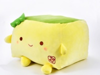 Peluche Tofu Unisexe 40 cm, Grande et Mignonne, Douce, pour Canapé, Lit et Voiture, Anti-stress, en Coton PP et Polyester Lavé, Cadeau d'Anniversaire