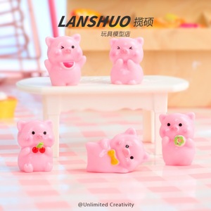 Figura de cerdo de dibujos animados Rainbow Candy DIY, set de joyería de resina DIY, decoración del hogar, forma de animal artística - Product Image 1