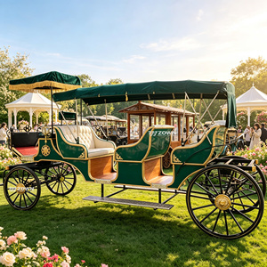 Retro Royal <b>Passenger</b> Sightseeing Carriage With Soft Cushion Seats Custom Size for Theme Park Resort Tourism Wholesale Supply - Product Image 1