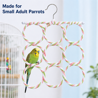 Jouet de grimpette pour perroquet, durable, en rotin de papier tressé, avec anneau suspendu pour oiseaux, jouet à mâcher pour petite cage de perruche ou de calopsitte