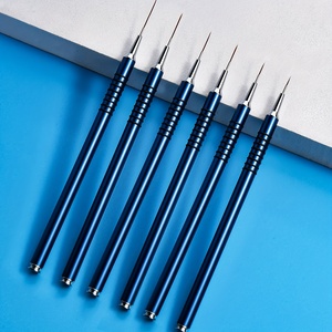 Lot de 6 pinceaux extra fins pour nail art au gel UV, poils synthétiques, pour dessin et traçage, tailles 5, 7, 9, 11, 20, 25 mm, pour salon de manucure - Product Image 2