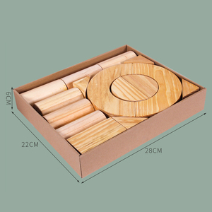 Wooden Construction <strong>Building</strong> <strong>Blocks</strong> Set Stacking Bricks Board <strong>Games</strong> for Kids' Play and Imagination Development - Product Image 6
