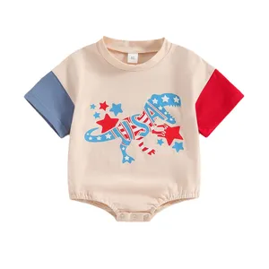 HIPPO KIDS July 4th Baby Boy Romper Oversized Clothes Girls Summer Rompers