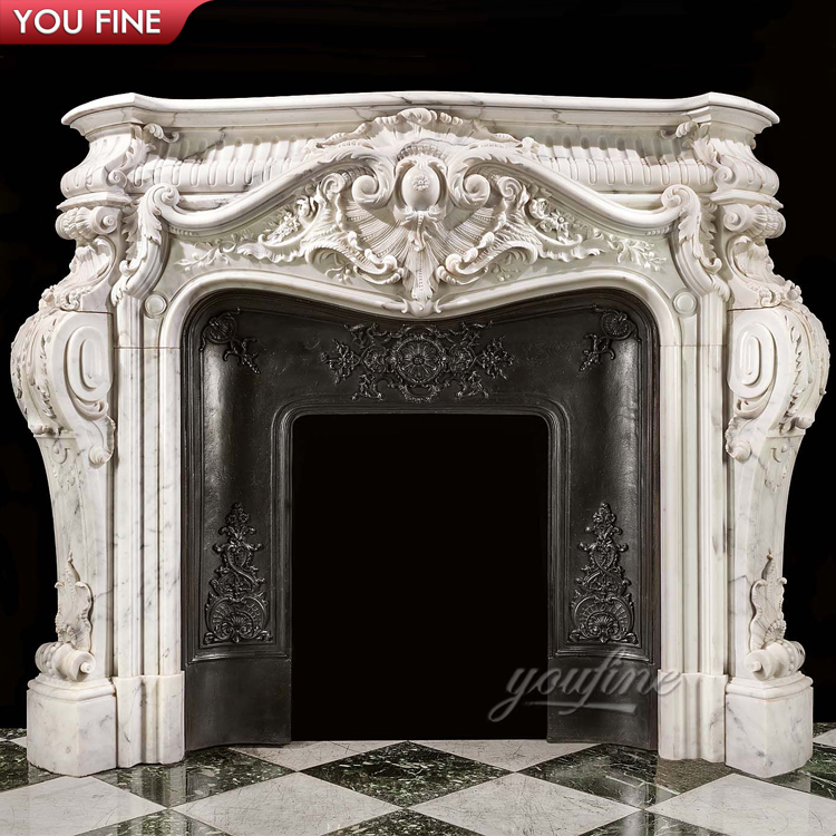 Изогнутая большая европейская искусственная резная мантия мраморный камень камин