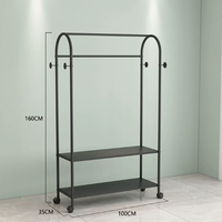 Présentoir de Sol Métallique Personnalisé pour Vêtements avec Roues, Idéal pour Suspendre les Vêtements, Étagères de Rangement pour Chaussures, pour Salon et Chambre