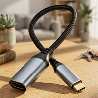 SYONG USB-C zu 4K60Hz Adapter 0,25M Aluminiumgehäuse Stecker/Buchse Kompatibel mit Laptop iPhone 17/16/15 MacBook Pro/Air