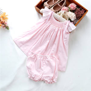 C75015 Vestido de Verano 2021 para Bebés y Niñas Pequeñas, de Algodón a Rayas, Bordado a Mano, con Volantes, Conjuntos de Ropa al por Mayor - Product Image 1