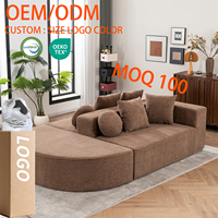 Meilleur vendeur Canapé modulaire sans ossature personnalisé pour salon Canapé-lit en mousse 28D Emballage sous vide Canapé sectionnel en éponge compressée