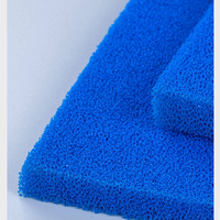 Feuille d'éponge en mousse de silicone à cellules ouvertes à prix compétitif bleu clair feuilles de caoutchouc de table en fer à vapeur souple et résistant aux hautes températures