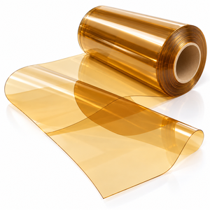 Rouleau de film PVC transparent ambré, vinyle coloré flexible pour la protection des tables et des meubles - Product Image 1